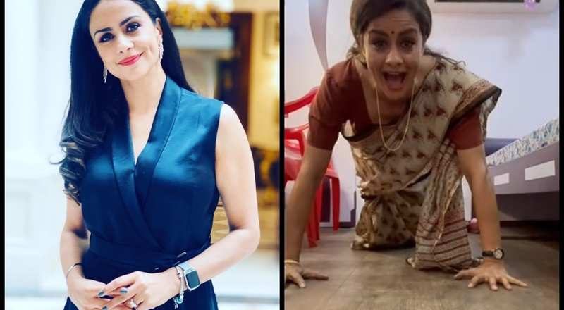 ”എപ്പോഴൊക്കെ, എവിടെയായിരുന്നാലും”! ഗുൽ പനാഗ് സാരിയിൽ പുഷ്-അപ്പുകൾ ചെയ്തപ്പോൾ