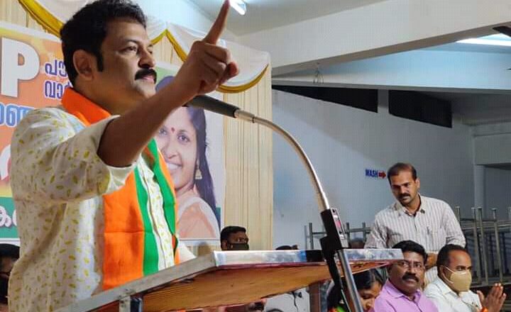 ‘നമ്മള്‍ ജയിക്കും, നമ്മള്‍ ഭരിക്കും’ബി.ജെ.പിയ്ക്ക് വേണ്ടി കൃഷ്ണകുമാര്‍