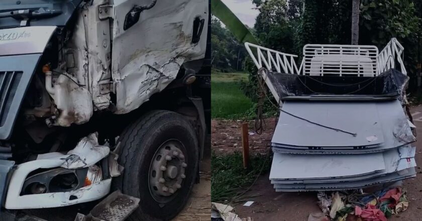 Chengannur Accident പഞ്ചർ ഒട്ടിക്കവേ കണ്ടെയ്ന‍ർ ലോറി ഇടിച്ച് പിക്അപ്പ് വാൻ ഡ്രൈവർക്ക് ദാരുണാന്ത്യം